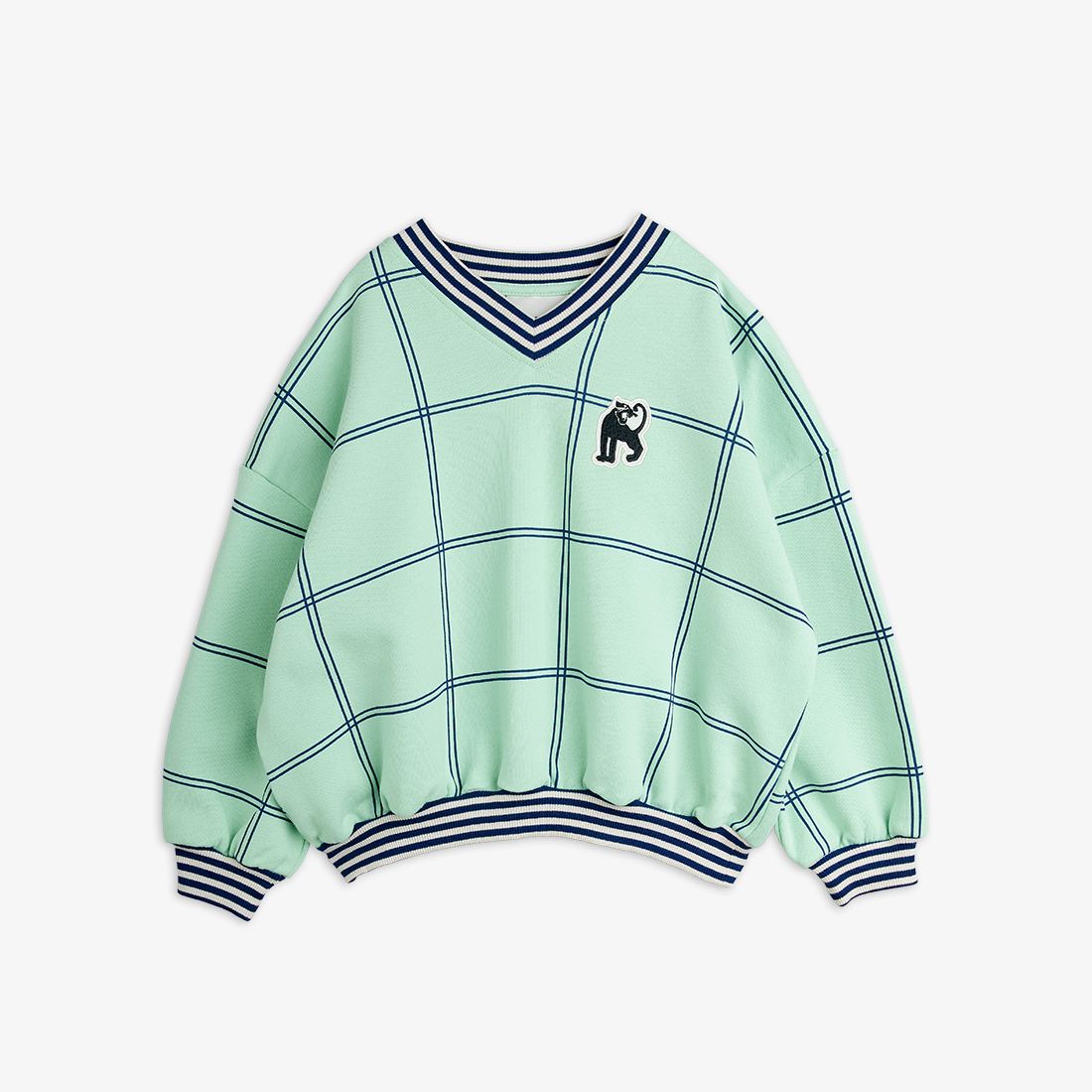 Check Panther Patch Sweat Shirt - Mini Rodini SP26