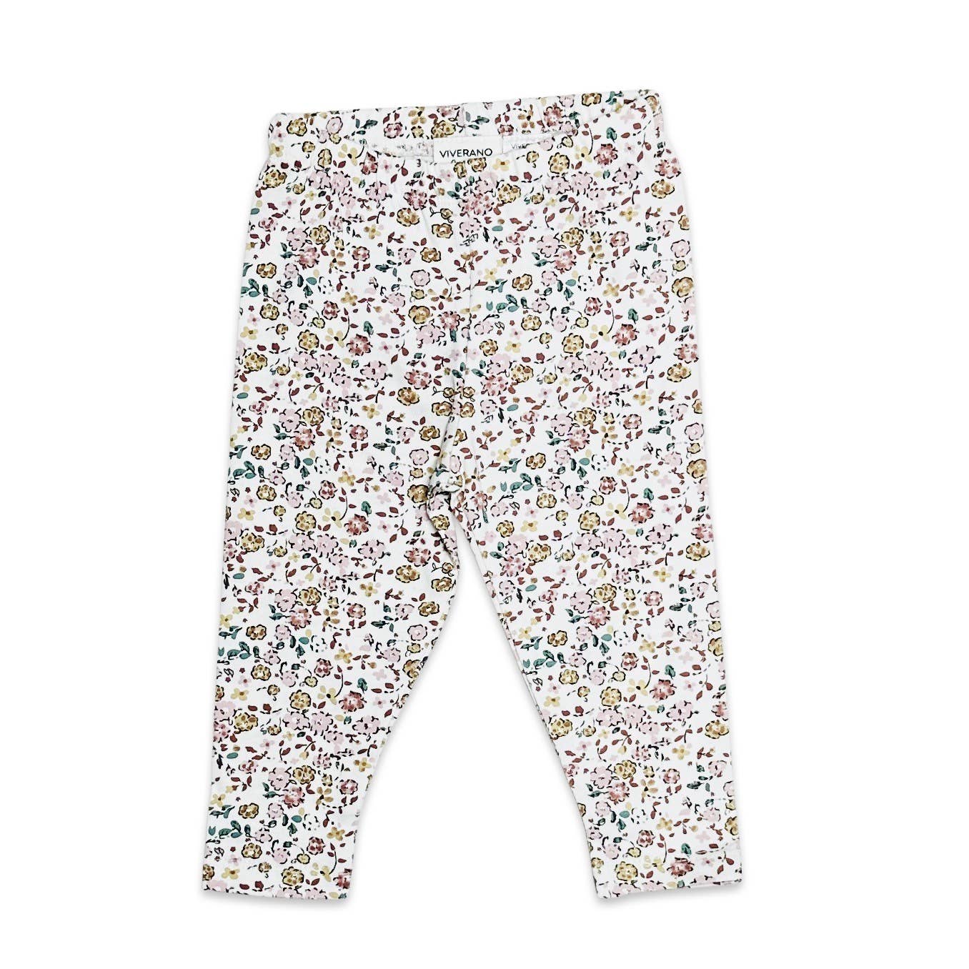 Floral Jersey Stretch Baby Legging Pants  (Organic Cotton- Viverano