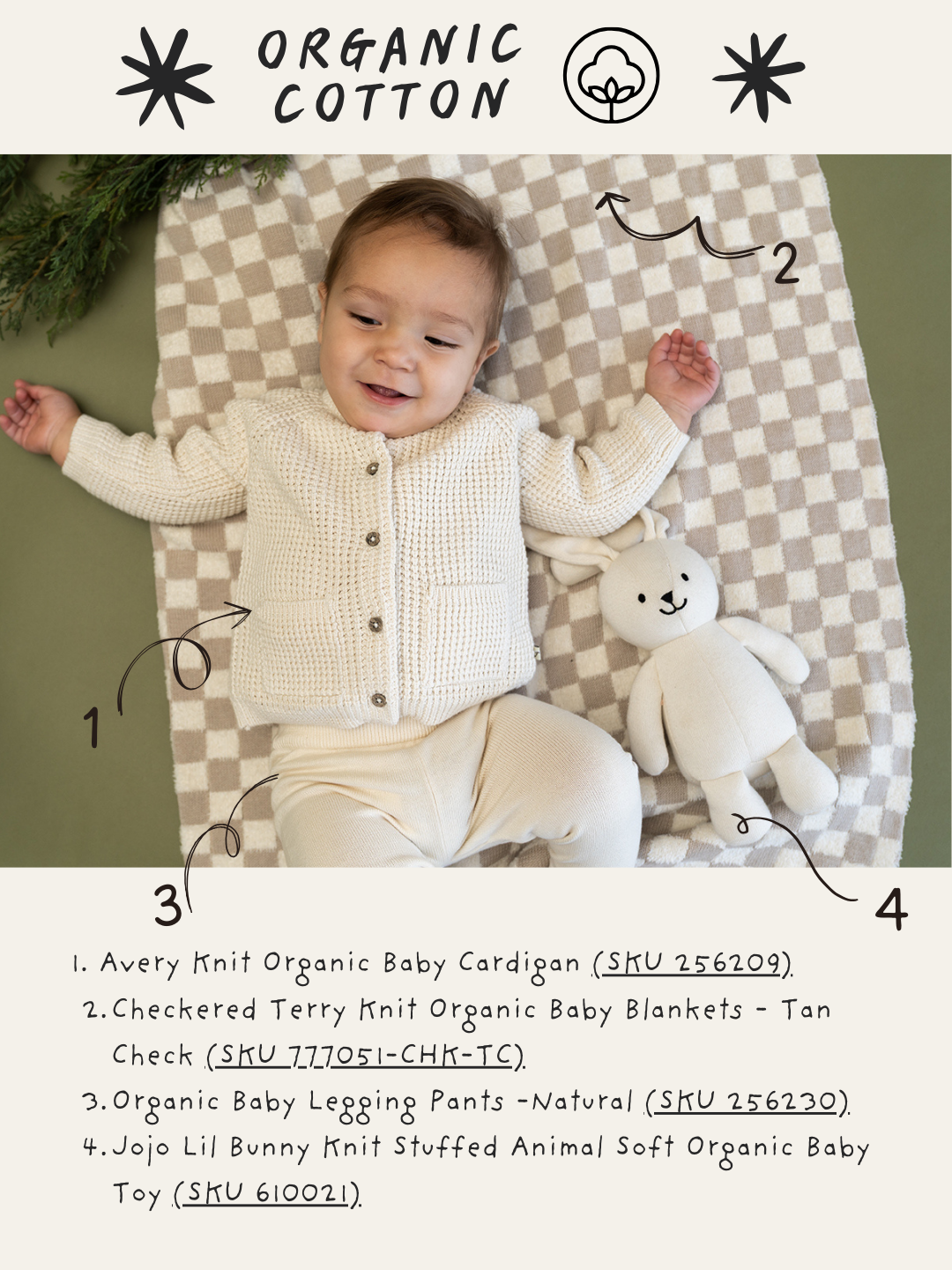 Avery Button & Pocket Chunky Sweater Knit Baby Cardigan: