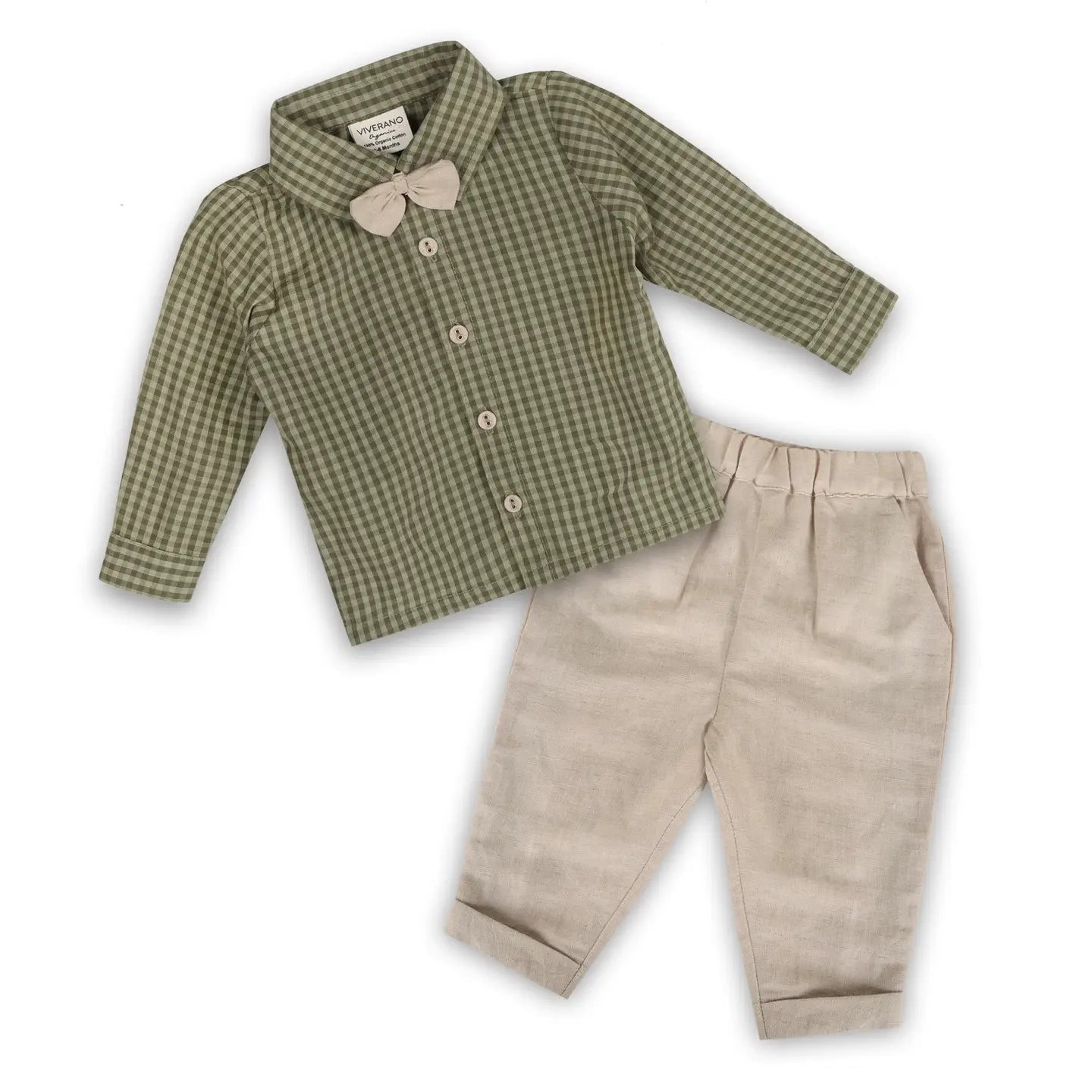 Gingham Shirt & Pant Set (Organic Cotton)- viverano