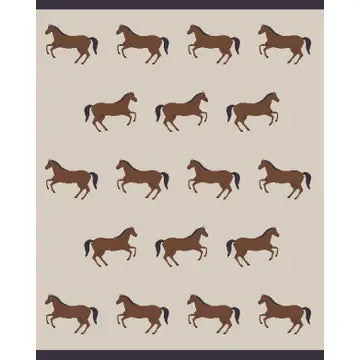 Horse Organic Jacquard Sweater Knit Baby Blanket: Natural / Viverano