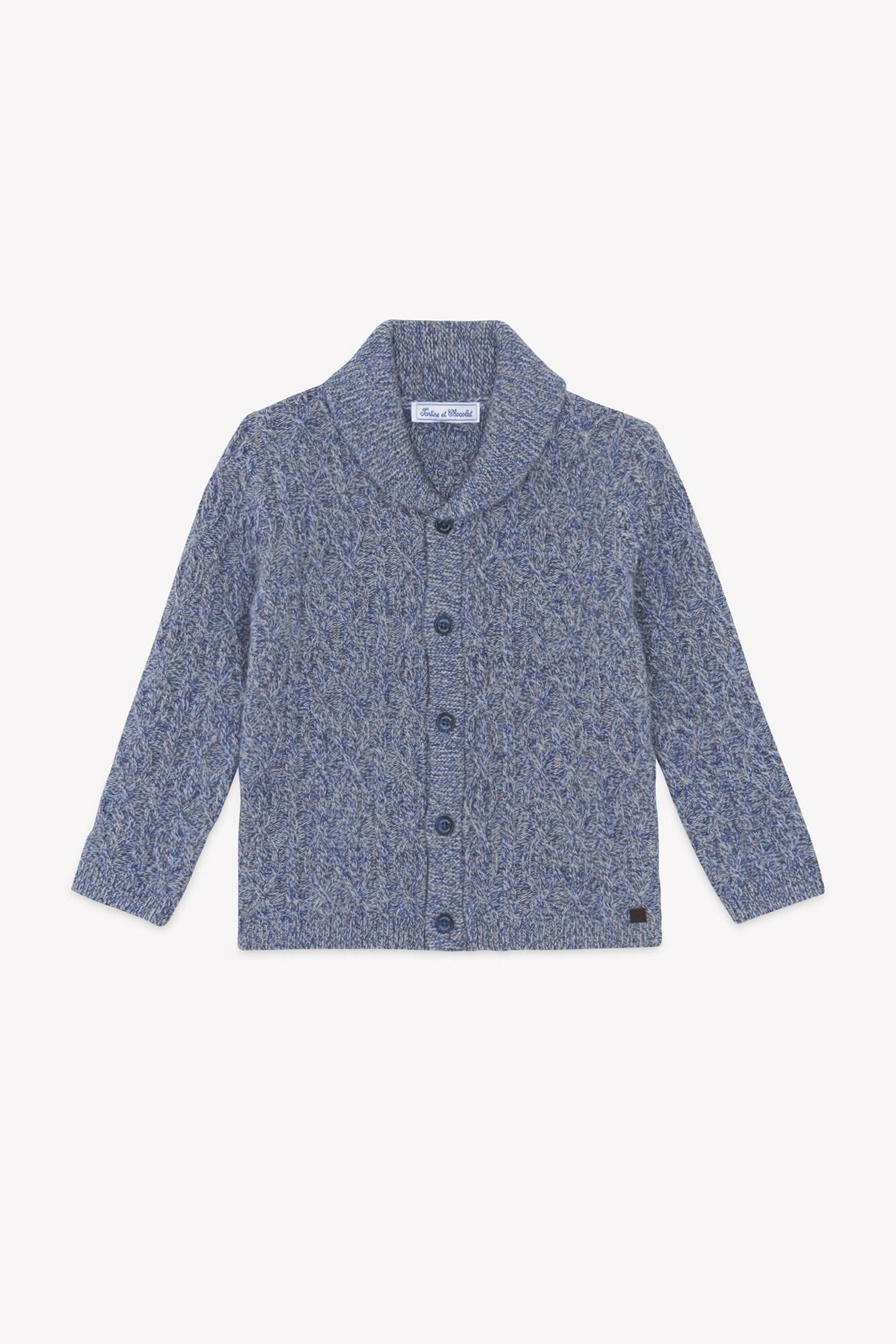 Shawl Collar Cable Cardigan-Tartine et Chocolat FW25