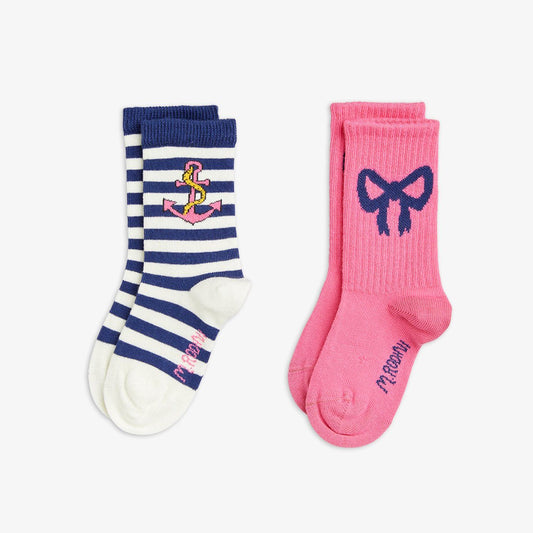 2pk Bow Sock-Mini Rodini FW24