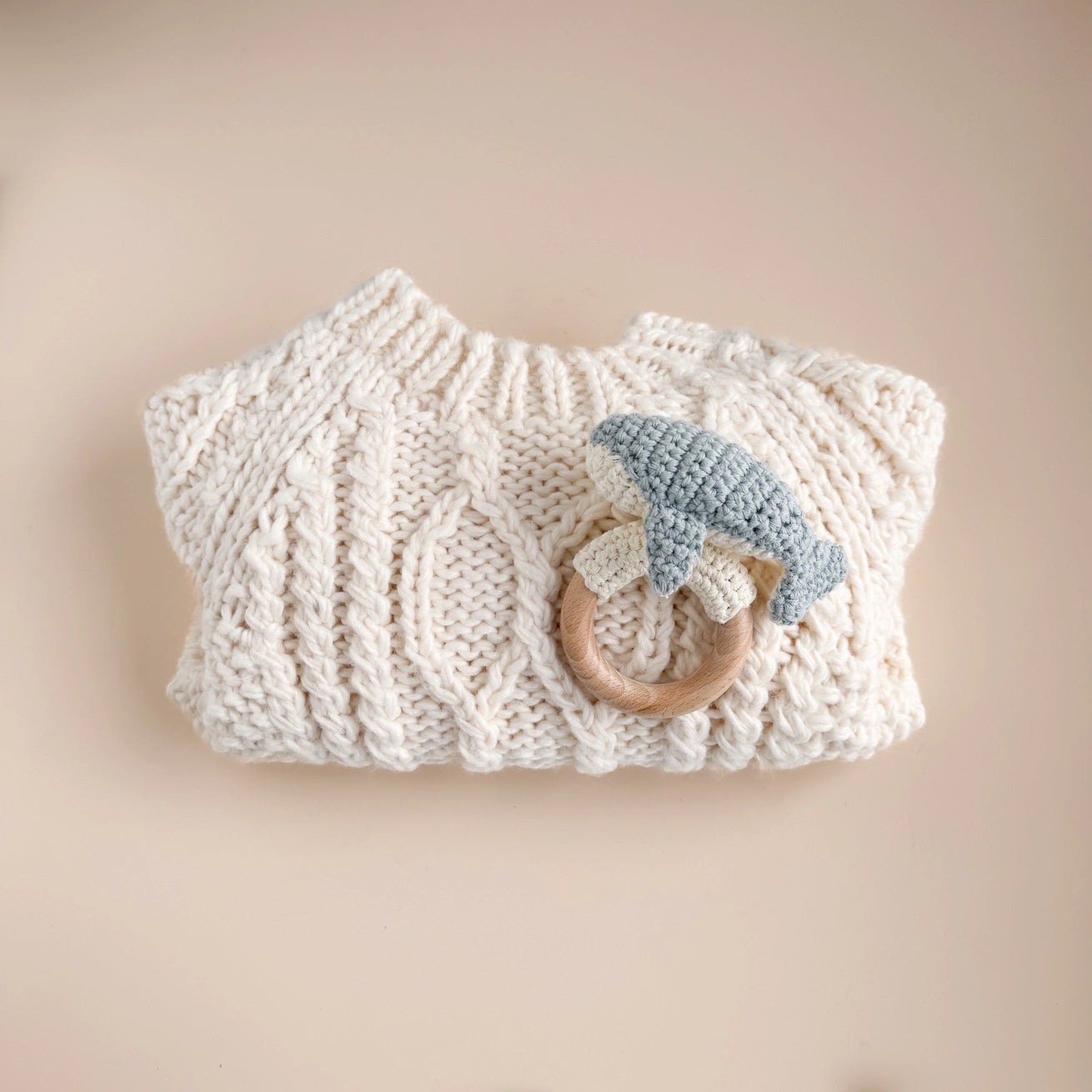 Whale Rattle Teether - Blueberry Hill