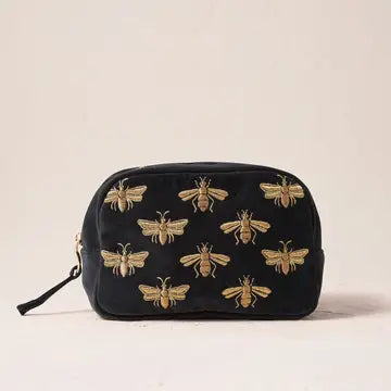 Honey Bee Cosmetic Bag - Elizabeth Scarlett – Mudpie San Francisco Honey Bee Cosmetic Bag - Elizabeth Scarlett – Mudpie San Francisco
