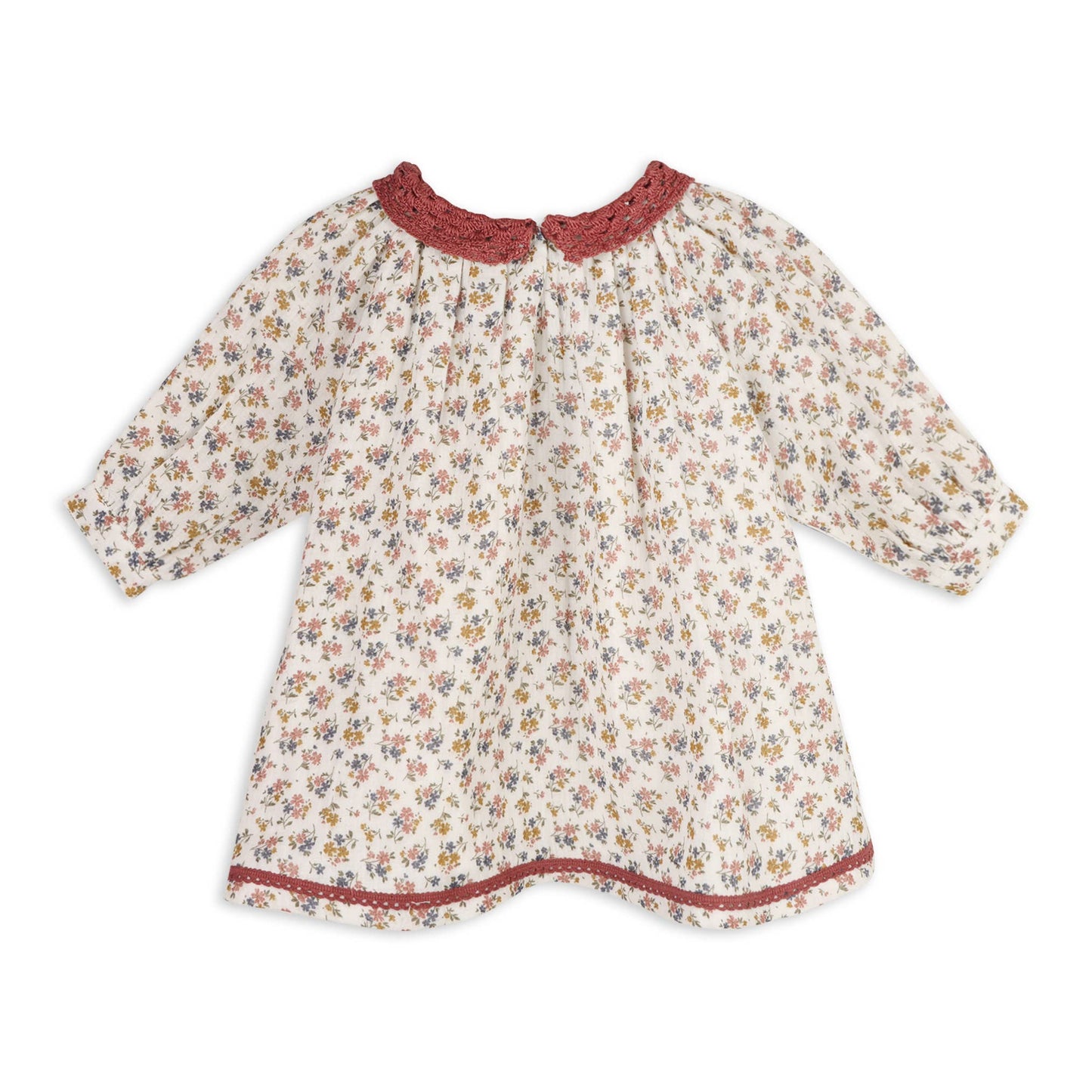 Floral Lace Collar Muslin Baby Dress & Bloomer (Organic): viverano