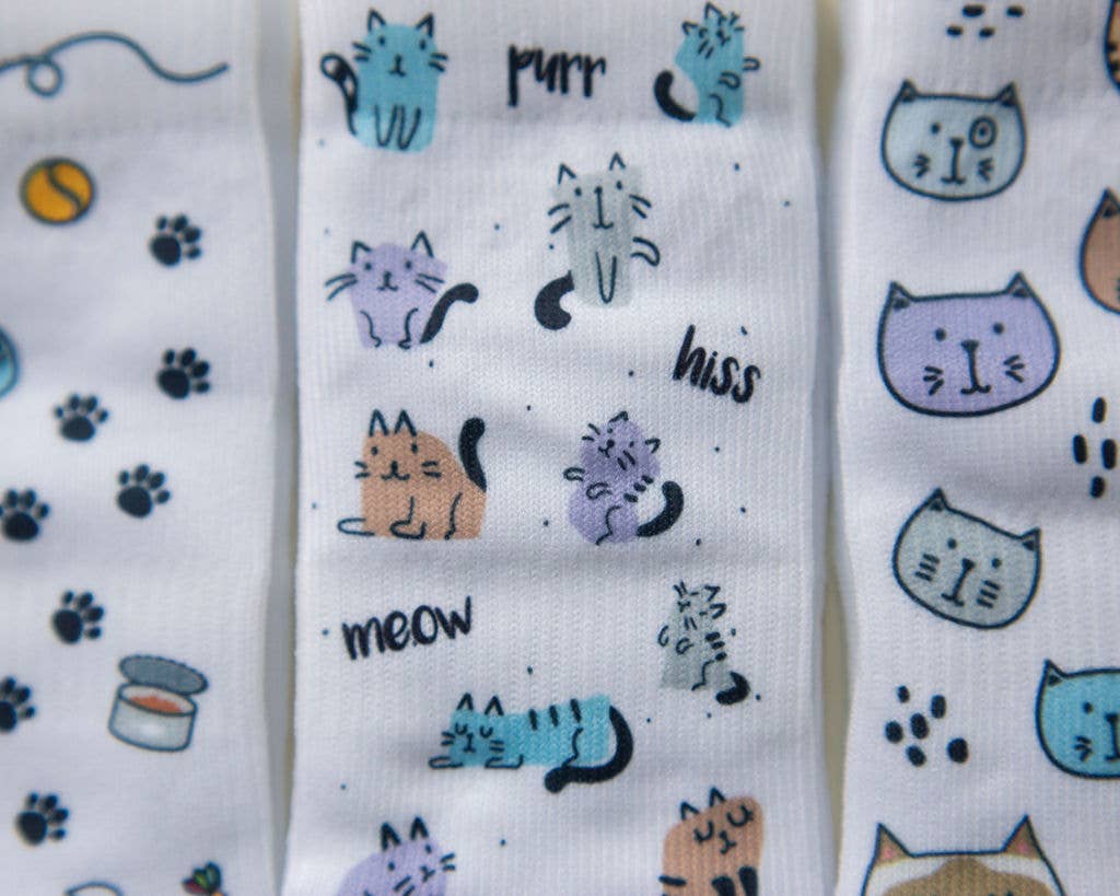 Meow - Non-Slip Baby Socks with Cats, Toys, Paw :