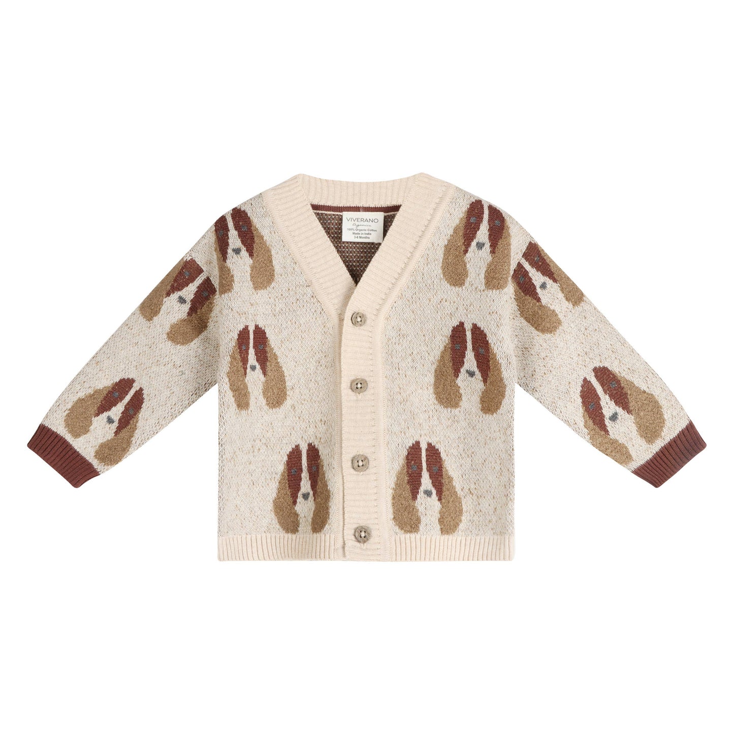 Dog Jacquard Knit Cardigan (Organic Cotton):Viverano
