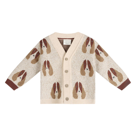 Dog Jacquard Knit Cardigan (Organic Cotton):Viverano