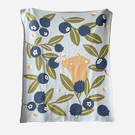 Blueberry Bear Bee Blanket- Blueberry Hill