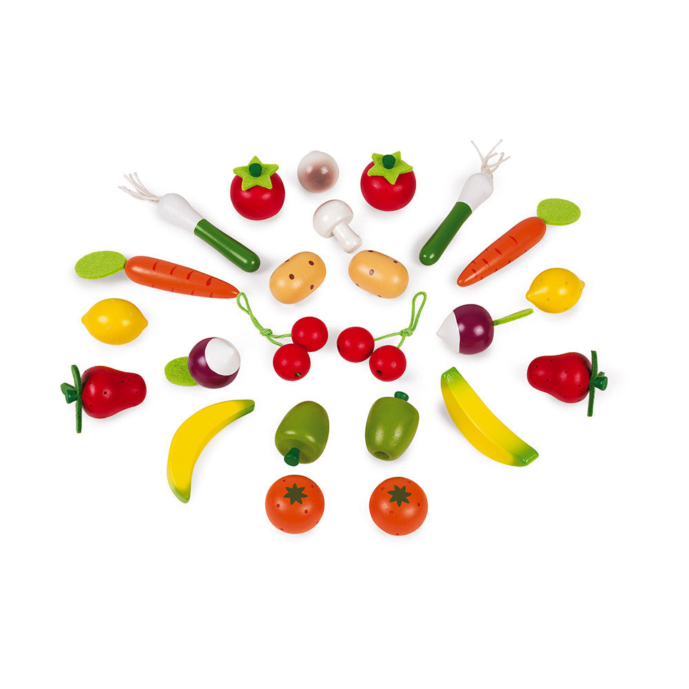 24pc Fruits and Vegetables Basket - Janod