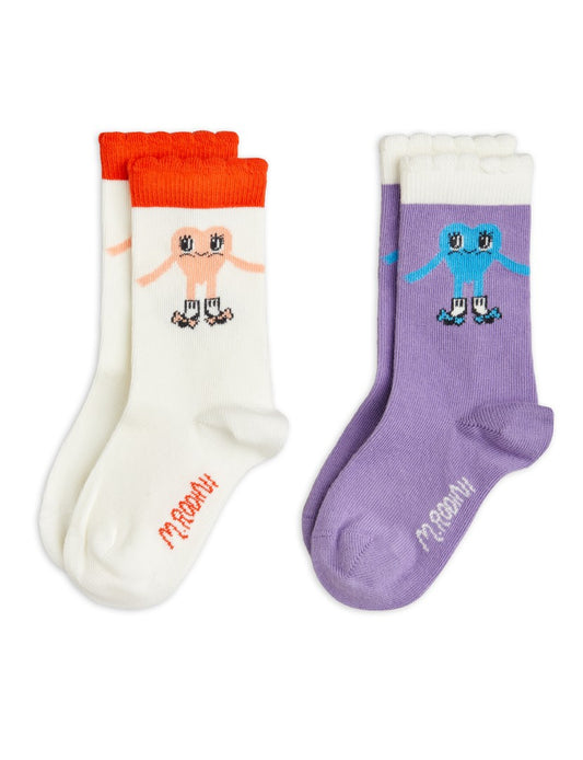 Heart in Shoes 2PK Sock -Mini Rodini FW25
