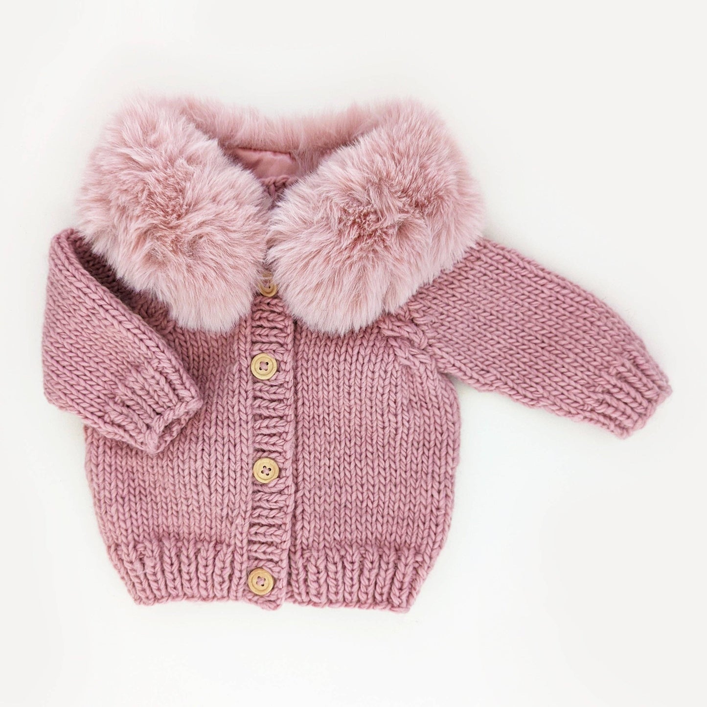 Fur Collar Rosy Cardigan Sweater-huggalugs