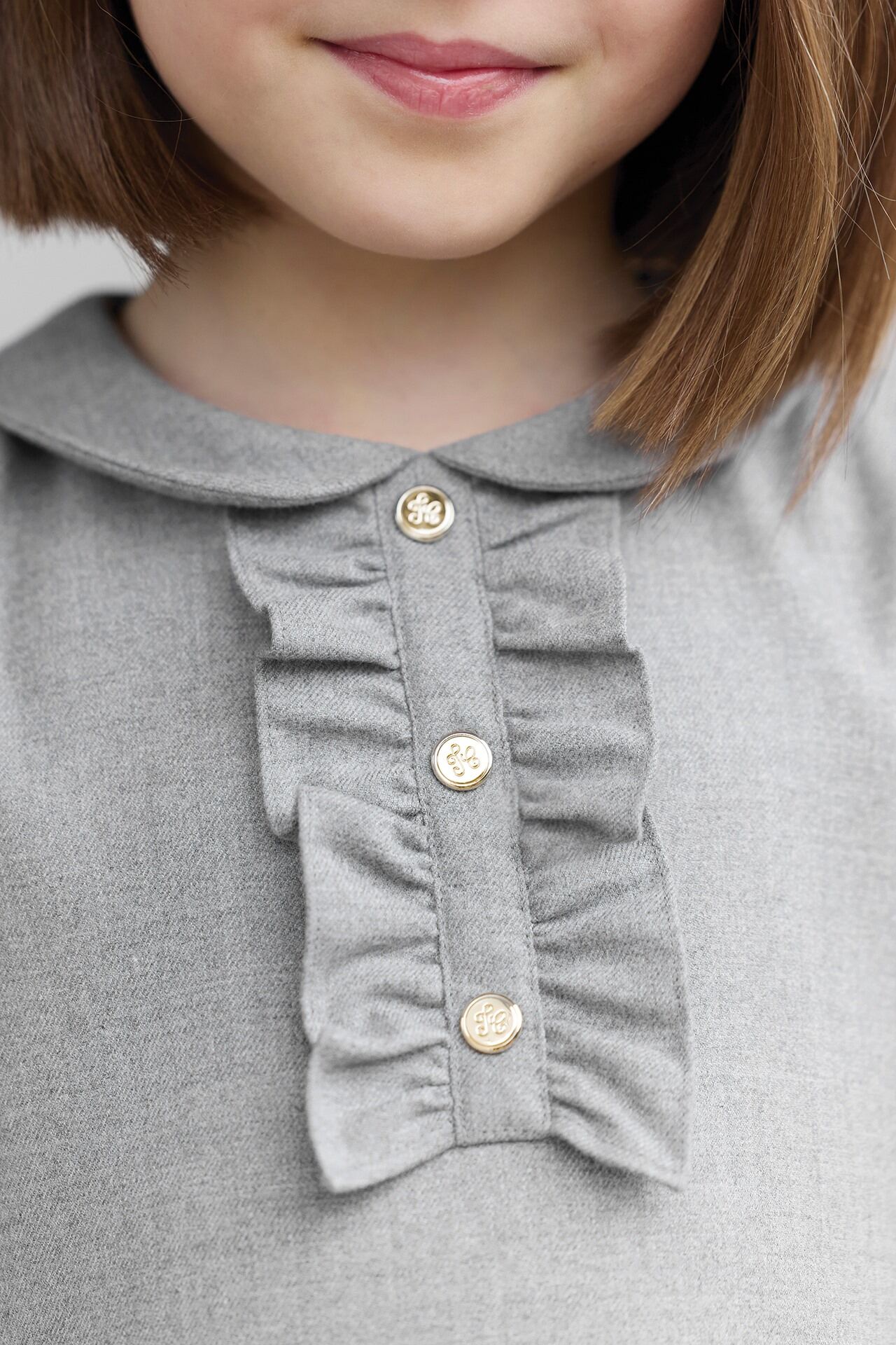 Grey Pleated Dress-Tartine et Chocolat FW25