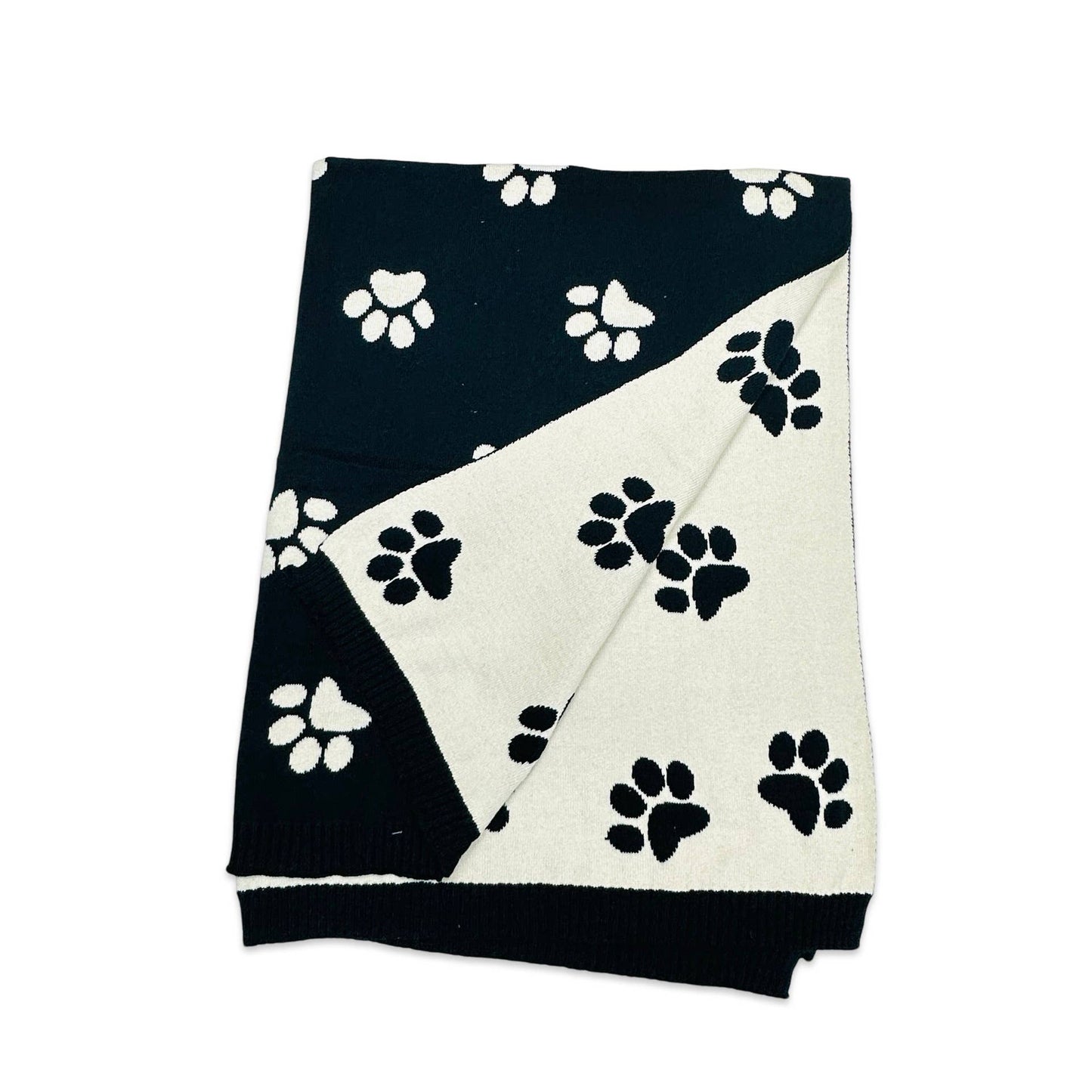 Dog Paw - Organic Jacquard Sweater Knit Baby Blanket: viverano