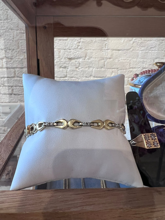 14k Vintage Diamond Horseshoe Bracelet
