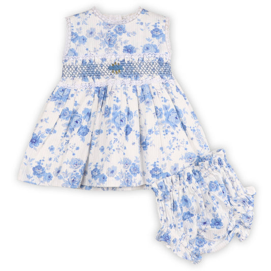 Ellison Rose Floral Smocked Baby Dress + Bloomer (Organic): Viverano