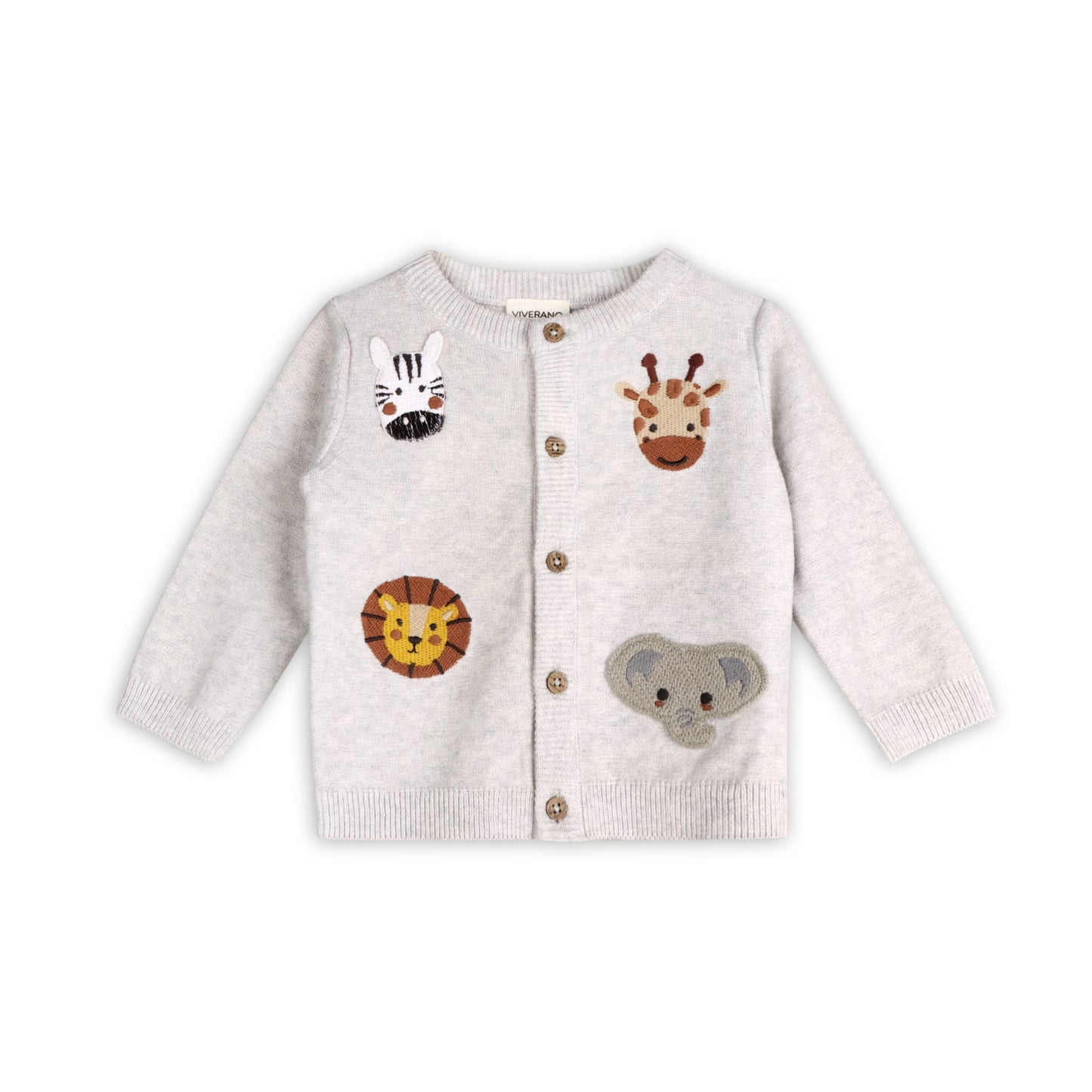 Animal Friends Embroidered Baby Cardigan Sweater (Organic): viverano