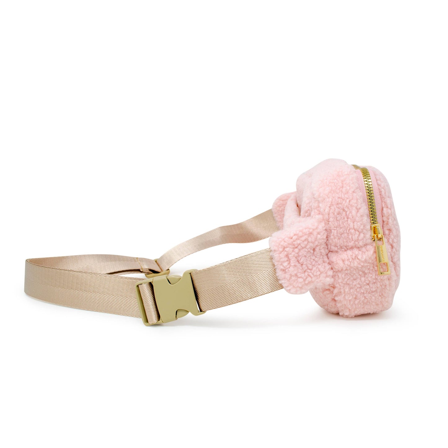 Fuzzy Belt Bag w/ Heart for Kids: Pink