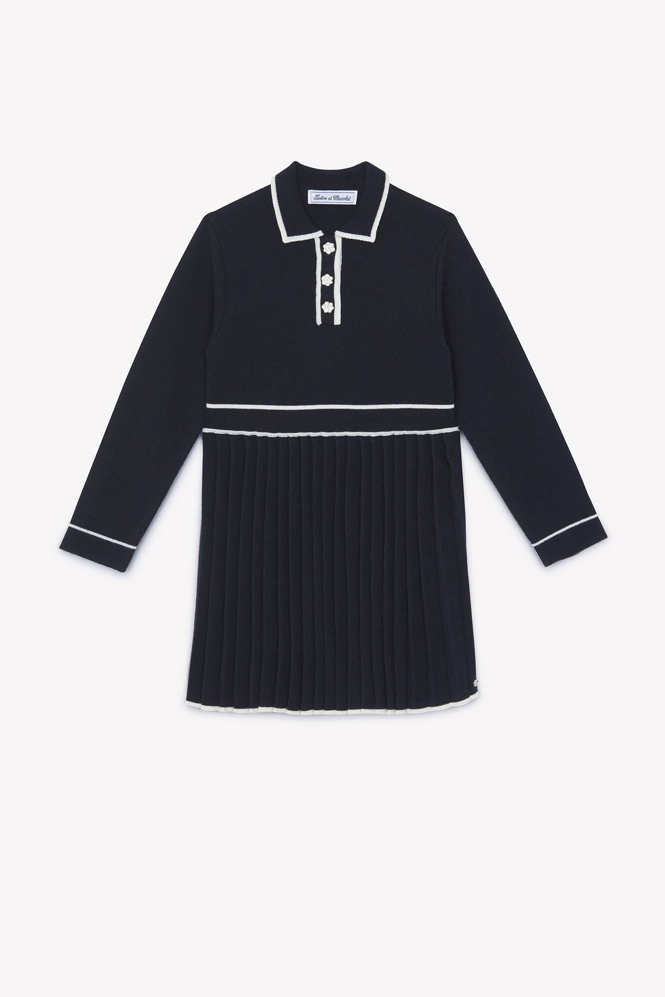 Knit Pleated Dress-Tartine et Chocolat FW25
