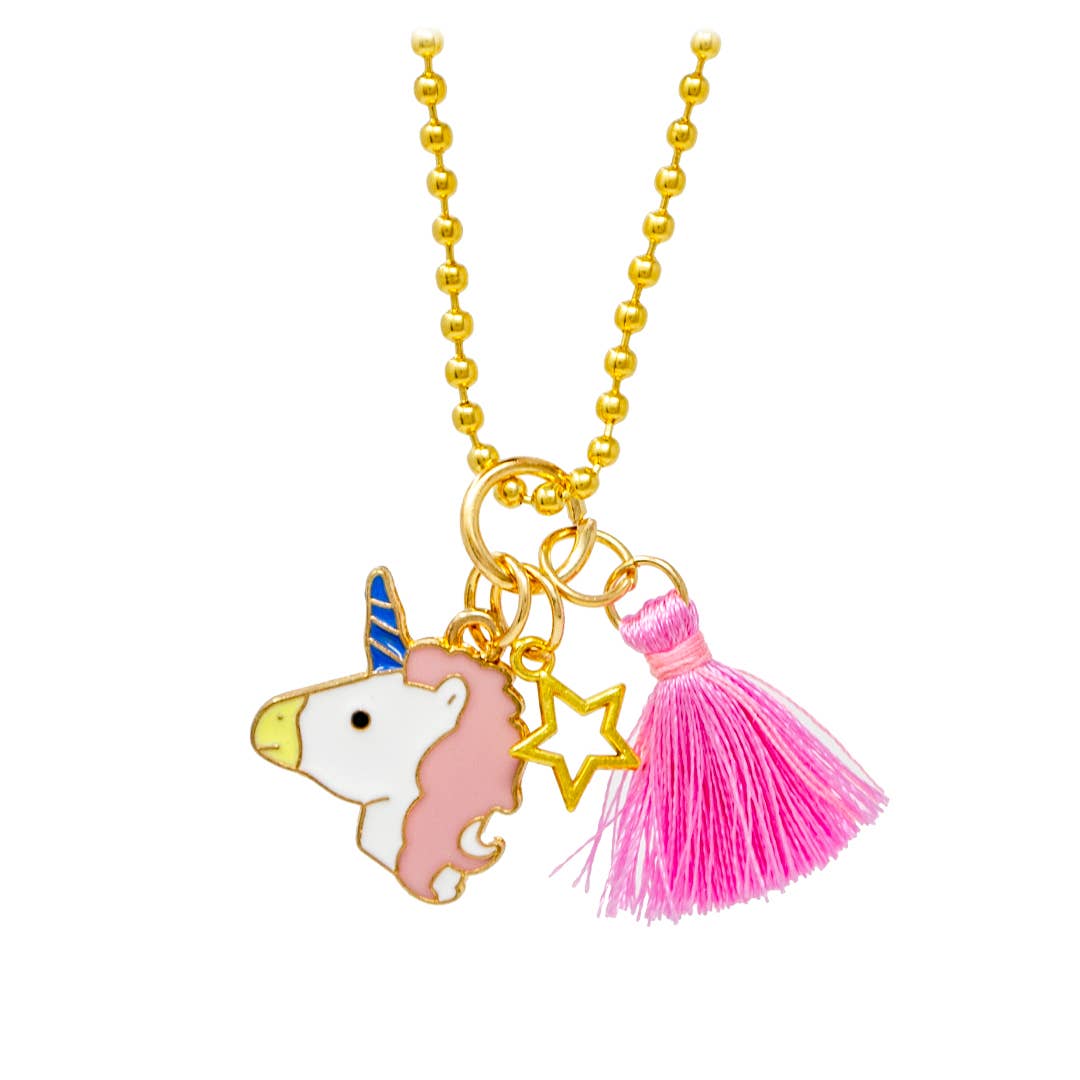 Unicorn Tassel & Star Gold Charm Necklace- Zomi Gems