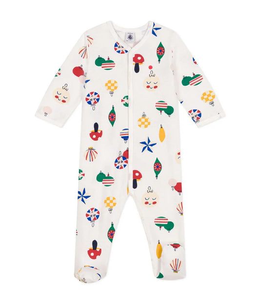 Holiday Front Snap Printed Footie - Petit Bateau FW24