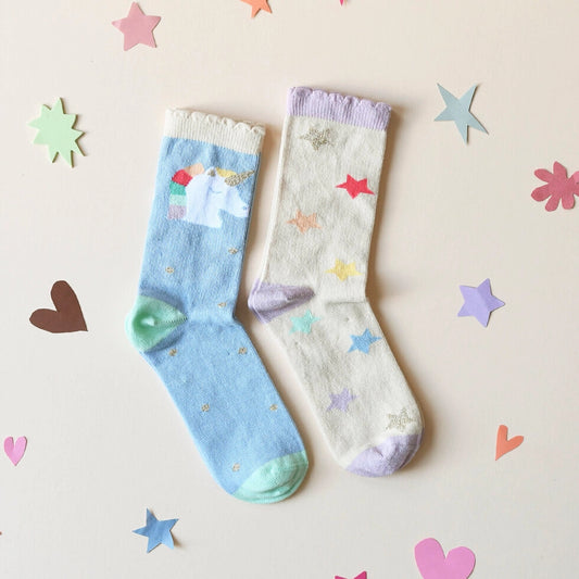 Rainbow Unicorn 2-Pack Socks - Rockahula