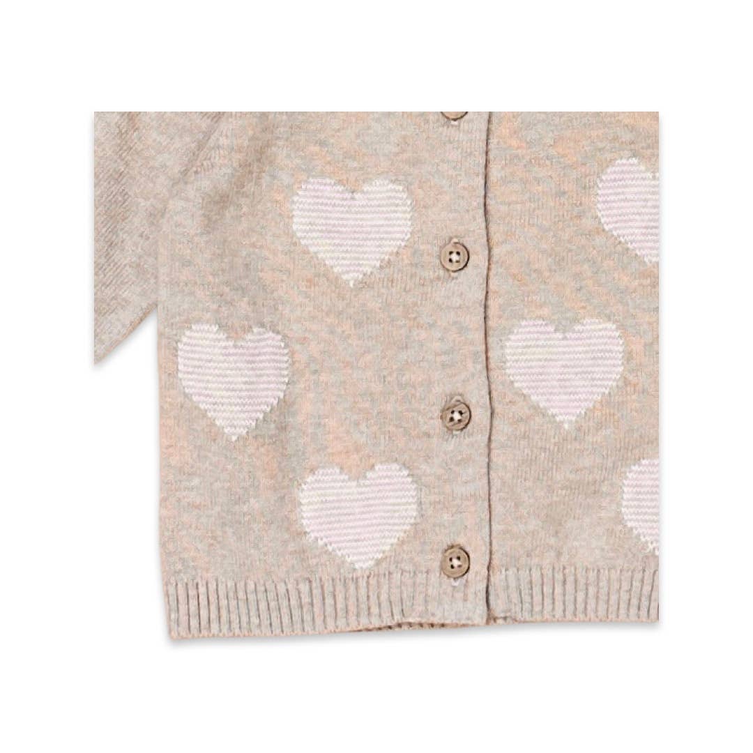 Hearts Jacquard Cardigan - Viverano Organics