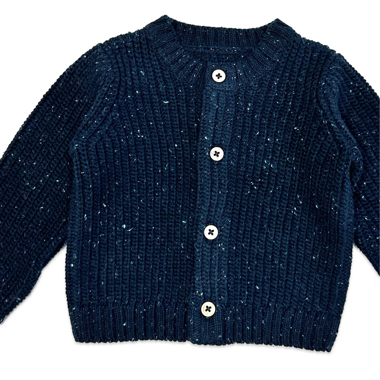 Classic Chunky Knit Button Sweater Cardigan (Organic Cotton):Viverano