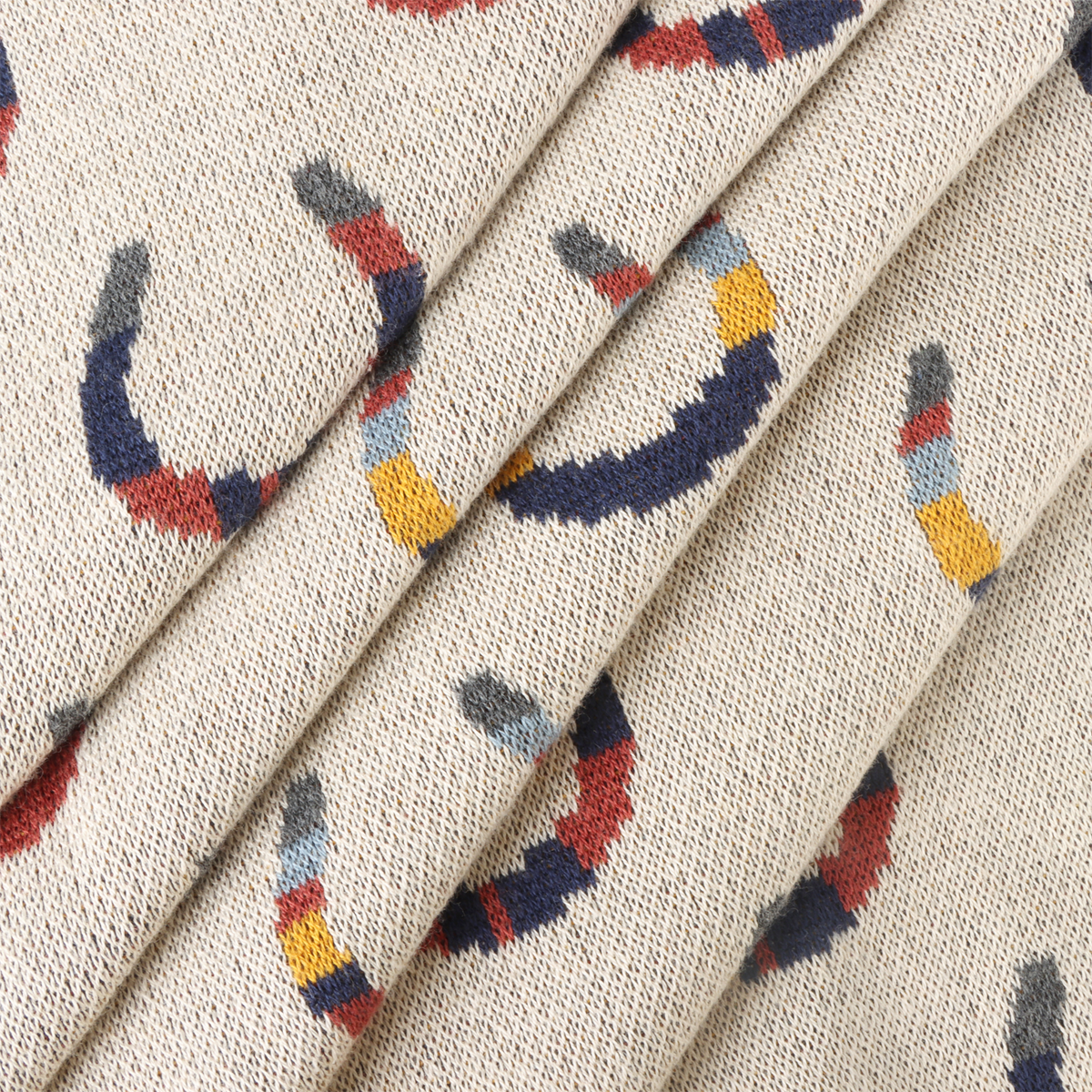 Horseshoe - Organic Cotton Jacquard Knit Baby Blanket: Viverano