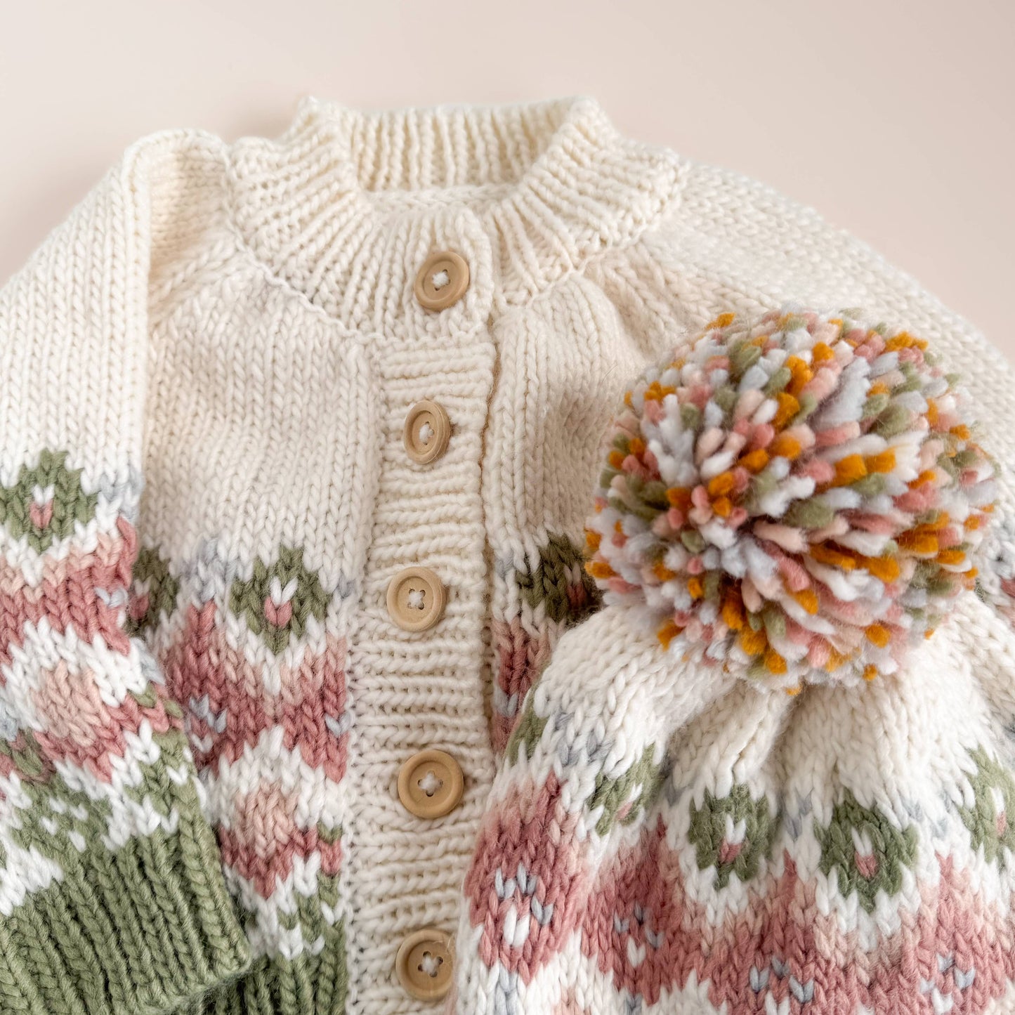 Fairisle Knit Cardigan, Pastel |-Blueberry Hill