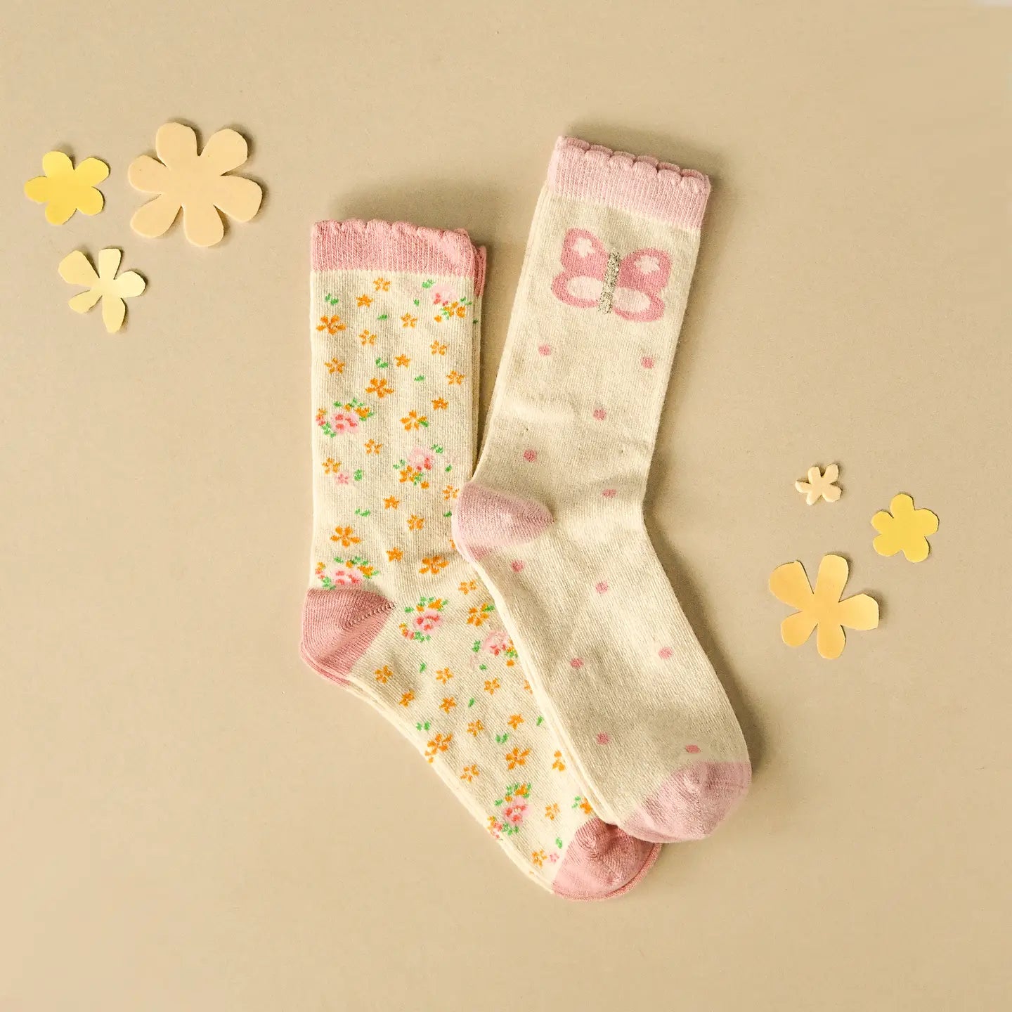 Tiny Blossom Butterfly  2-Pack Socks - Rockahula