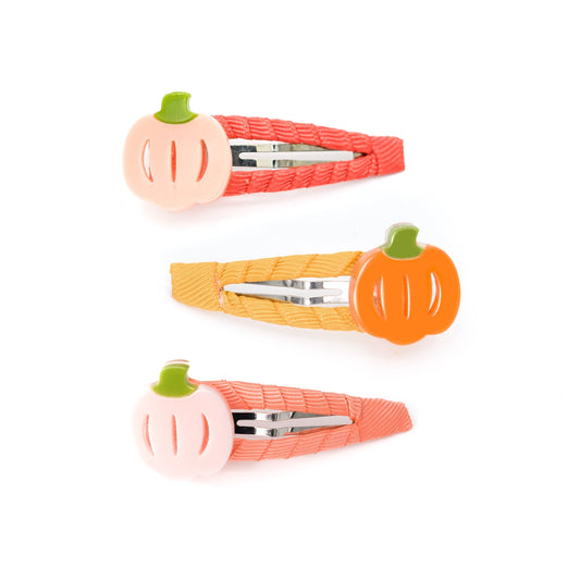 Pumpkin Trio Snap Clips - Lilies and Roses