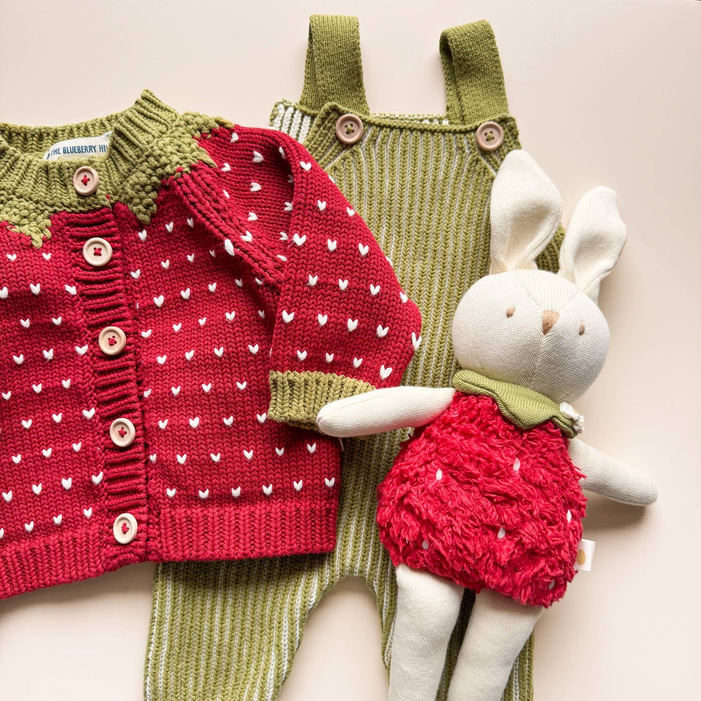 Cotton Strawberry Cardigan-Blueberry Hill