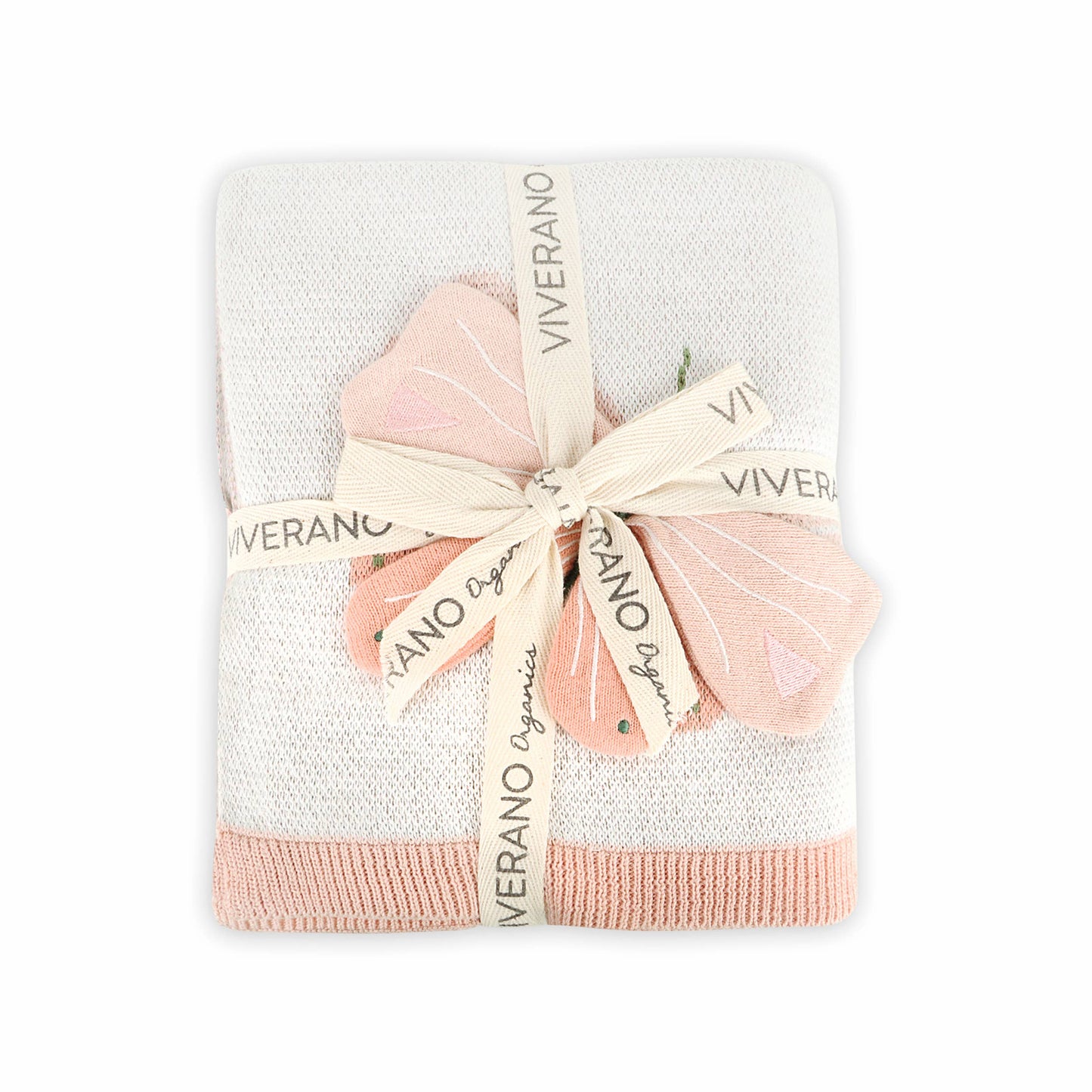 Bloom Butterfly 3D - Organic Jacquard Knit Baby Blanket: Natural / One Size