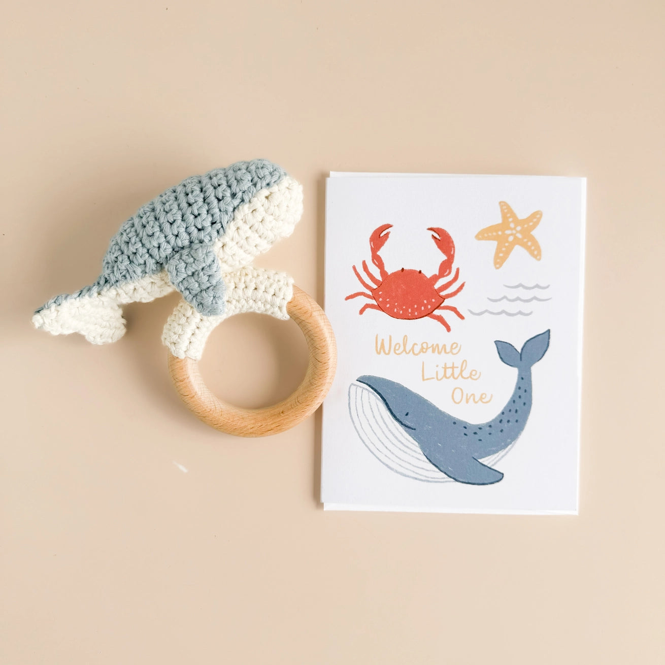 Whale Rattle Teether - Blueberry Hill