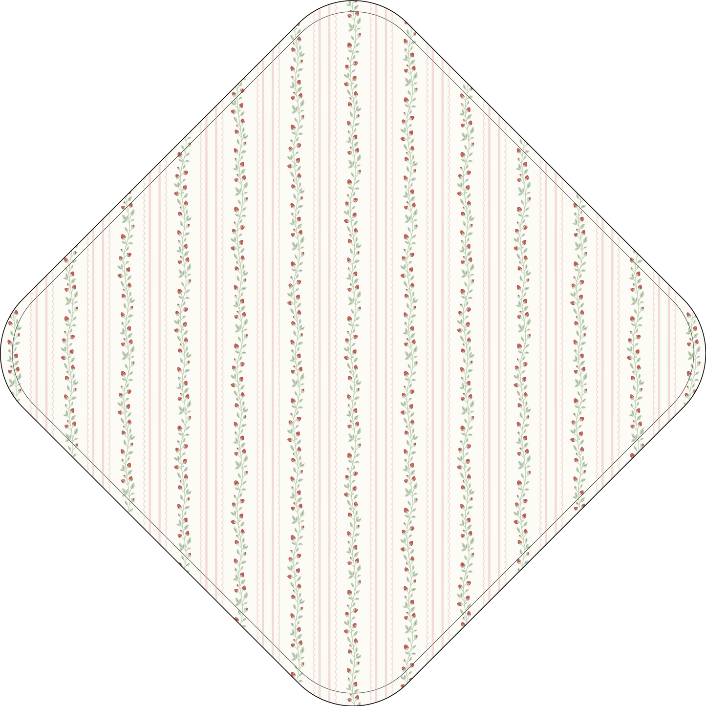 Hooded Towel Strawberry Stripe - Blueberry Hill