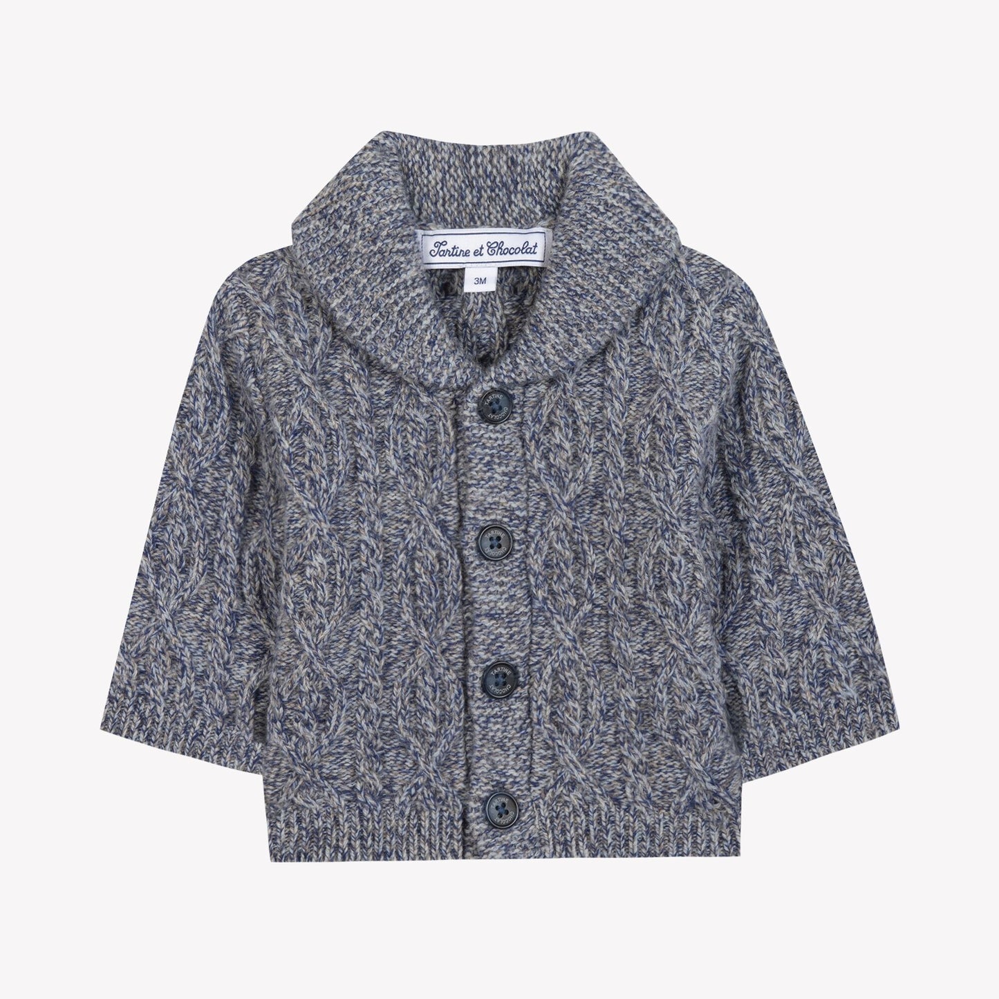 Shawl Collar Cable Cardigan-Tartine et Chocolat FW25