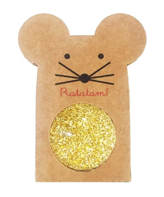 Gold Glitter Mouse Bouncy Ball - Ratatam