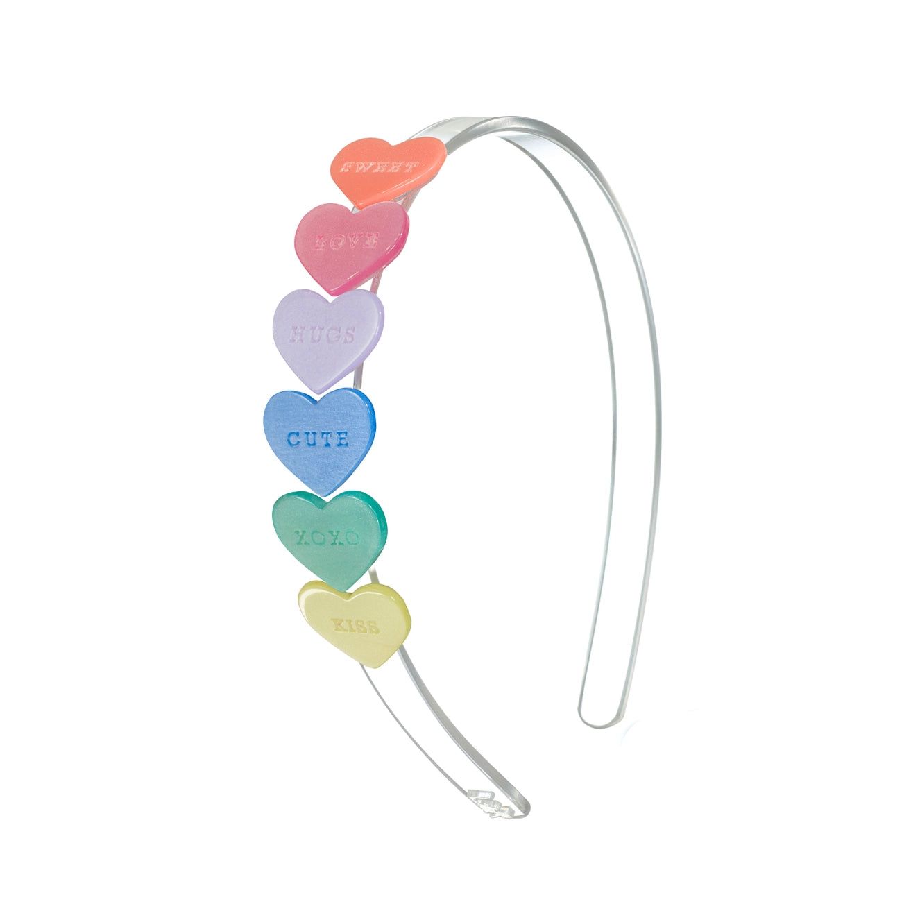 Candy Hearts Pastel Pearlized Headband - Lilies and Roses