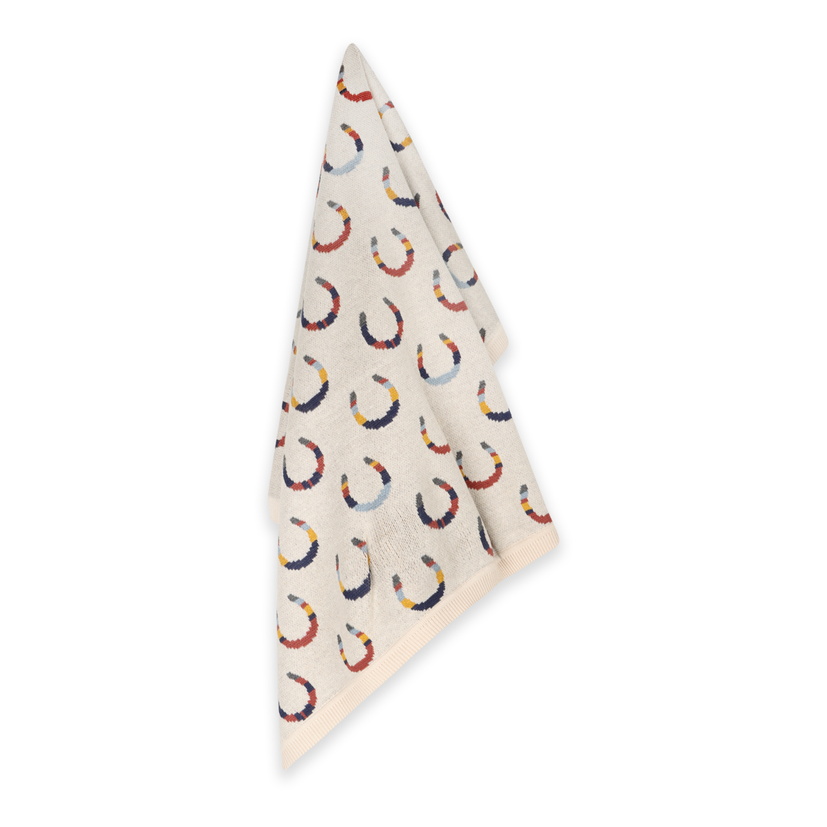 Horseshoe - Organic Cotton Jacquard Knit Baby Blanket: Viverano