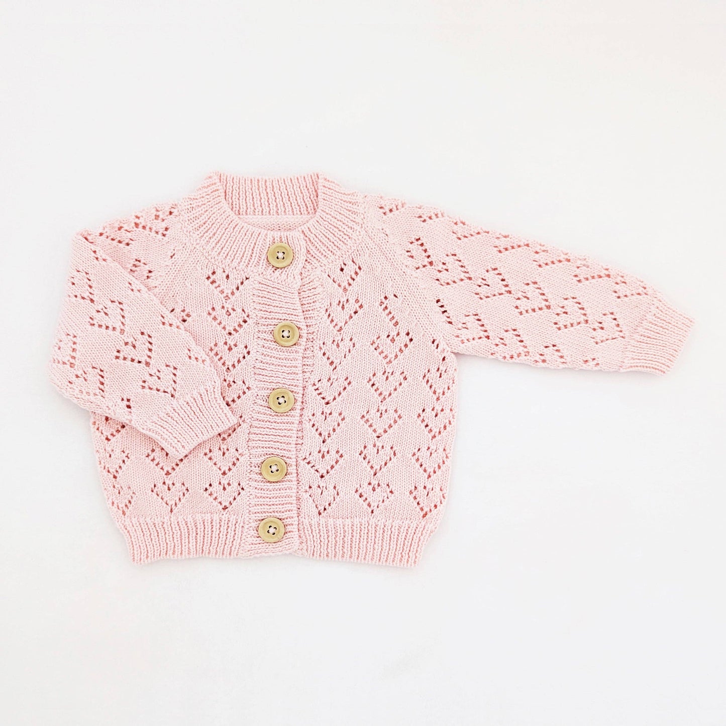 Heart Lace Blush Valentine Cardigan Sweater-huggalug