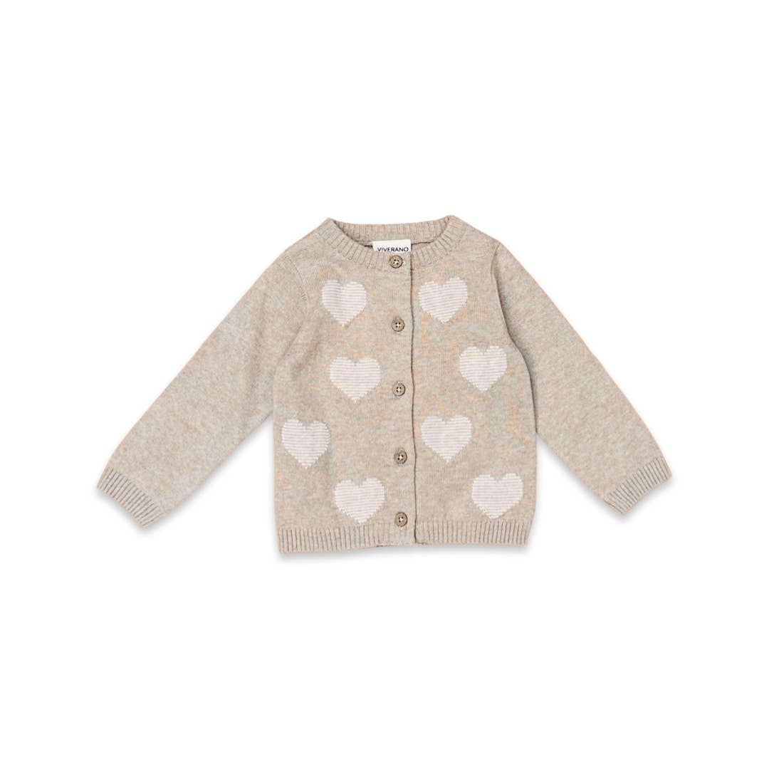 Hearts Jacquard Cardigan - Viverano Organics