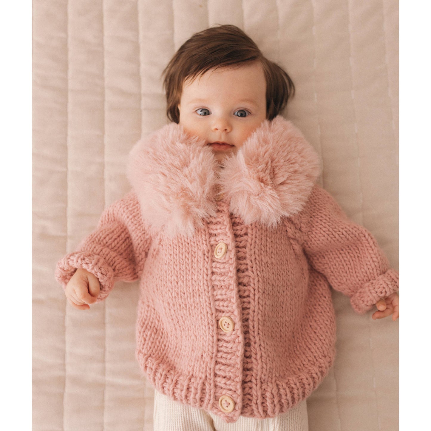 Fur Collar Rosy Cardigan Sweater-huggalugs