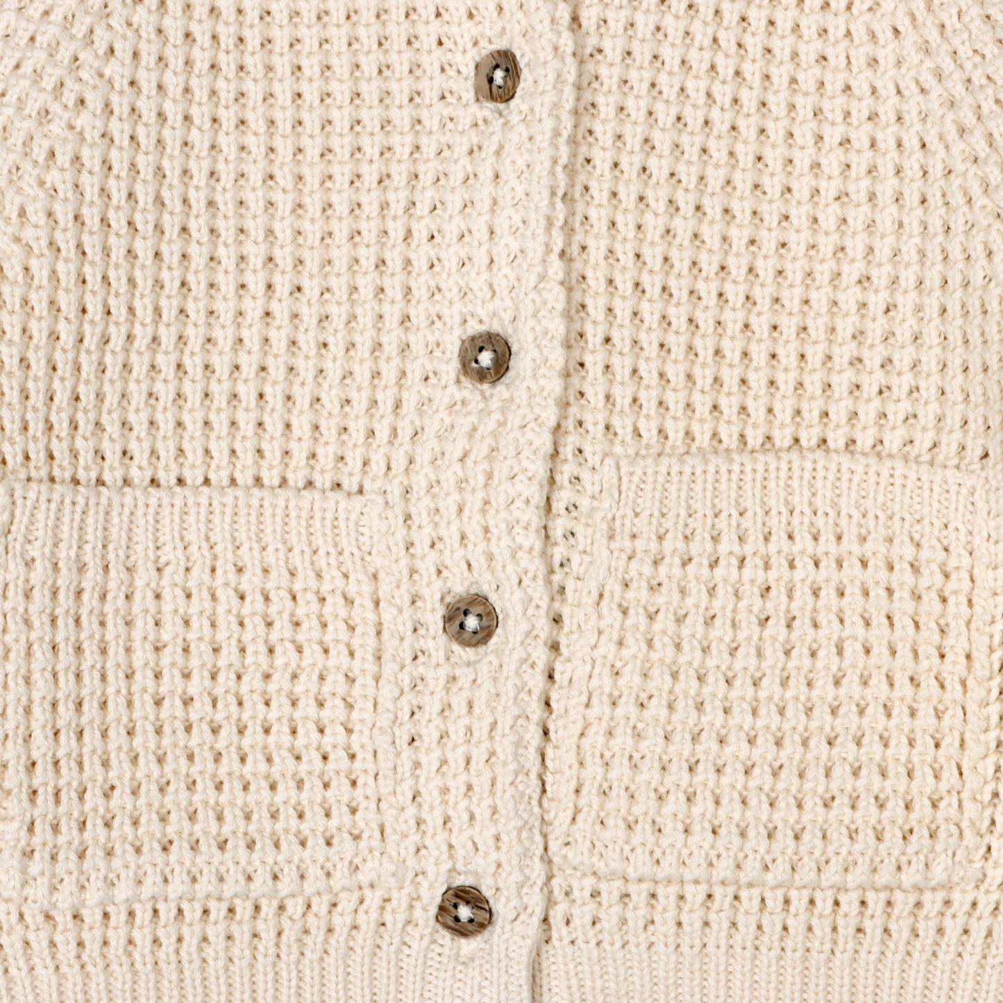 Avery Button & Pocket Chunky Sweater Knit Baby Cardigan: