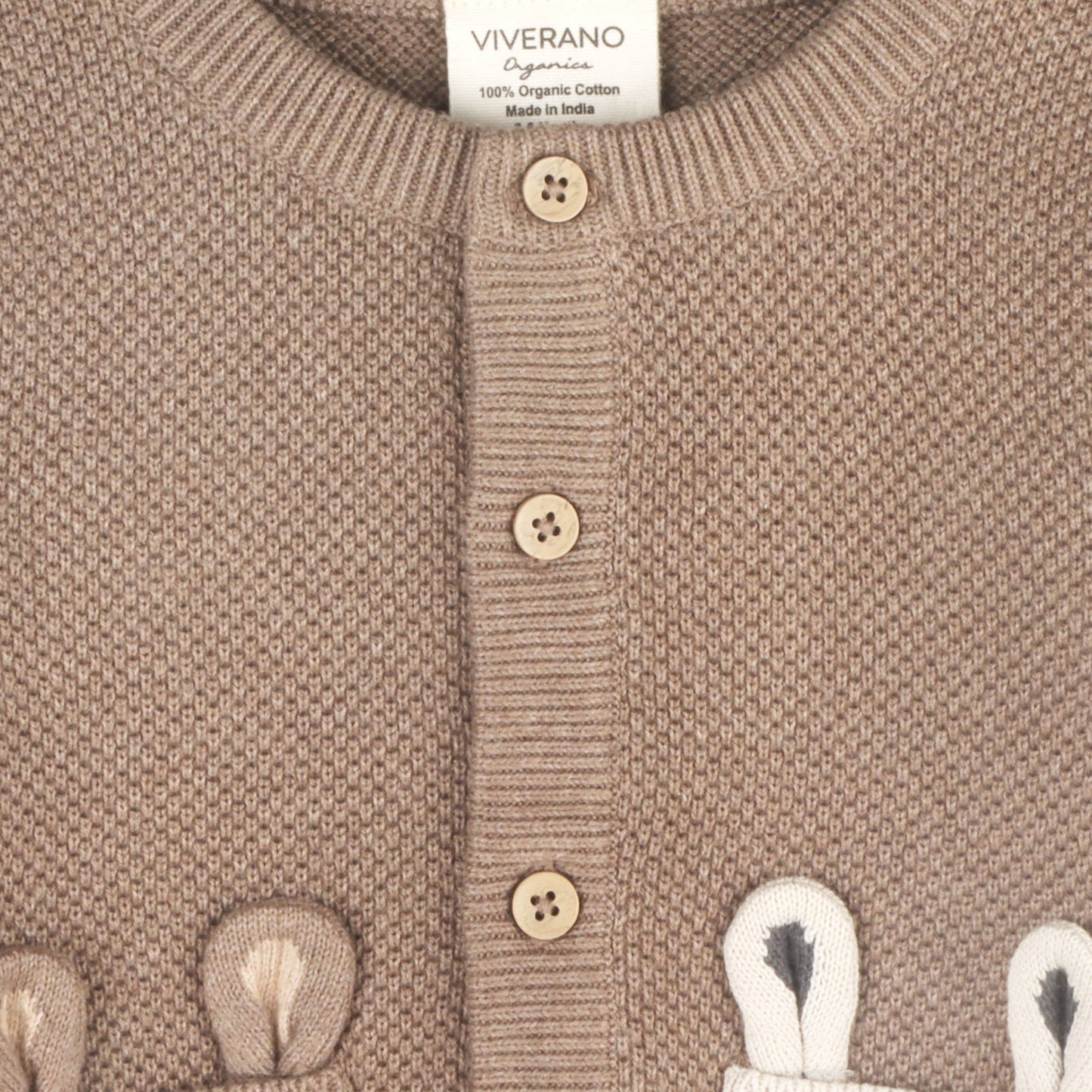 Animal Pocket Button Cardigan Baby Sweater (Organic Cotton)- viverano