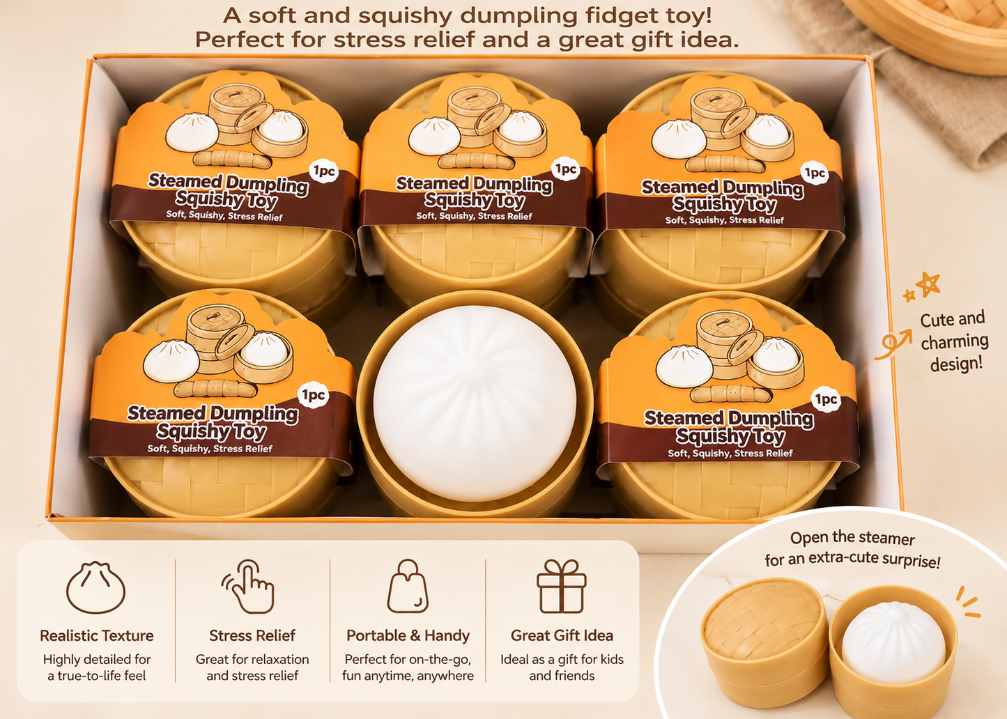 King Dumpling Squishy – Super Soft Stress Relief Fidget