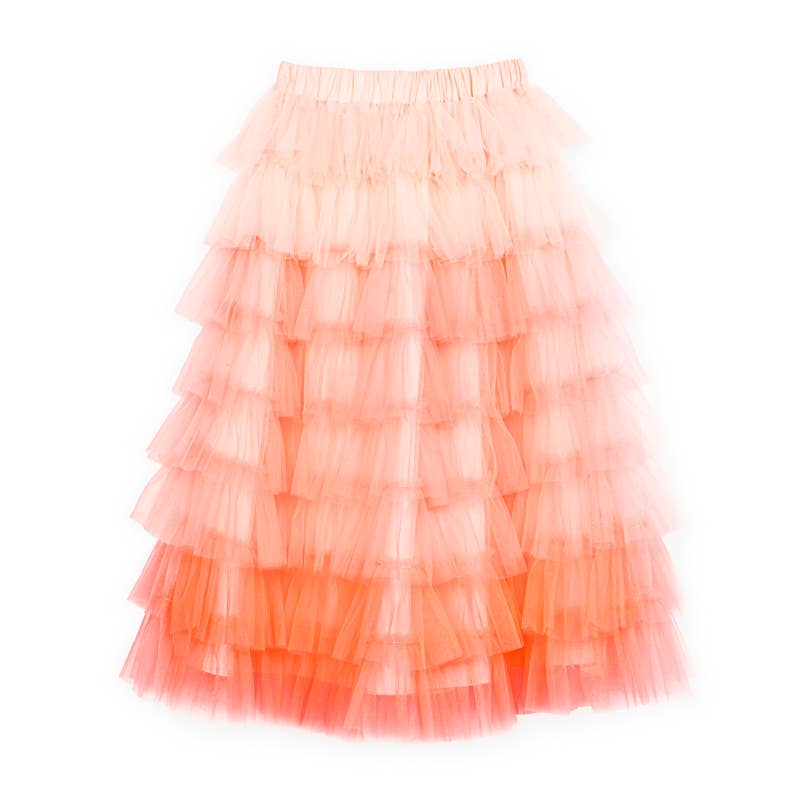 Orange ruffled skirt