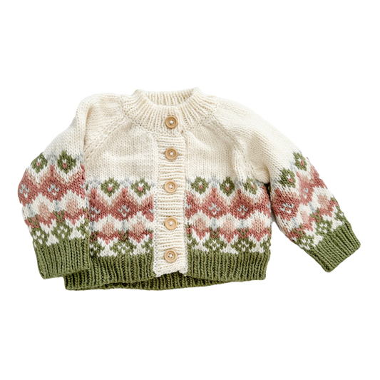 Fairisle Knit Cardigan, Pastel |-Blueberry Hill