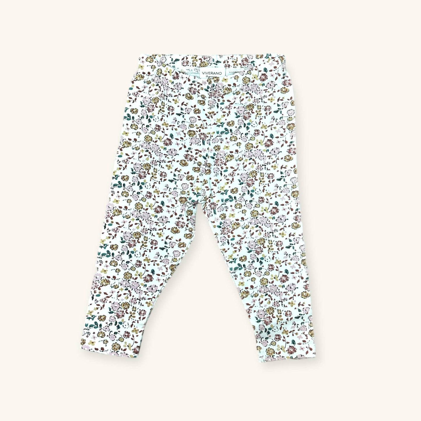 Floral Jersey Stretch Baby Legging Pants  (Organic Cotton- Viverano